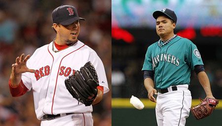 Josh Beckett (L), Erasmo Ramirez (R)