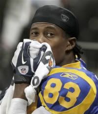 St. Louis Rams wide receiver Brandon Lloyd sits on the bench during the fourth quarter of an NFL football game against the Cincinnati Bengals on Sunday, Dec. 18, 2011, in St. Louis.