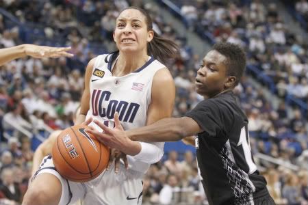 Bria Hartley goes to the hole against Providence