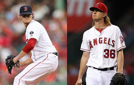 Clay Buchholz (L), Jered Weaver (R)