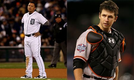 Miguel Cabrera (L), Buster Posey (R)