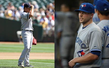 Daisuke Matsuzaka (L), Aaron Laffey (R)