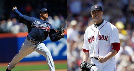 Jair Jurrjens (L), Jon Lester (R)