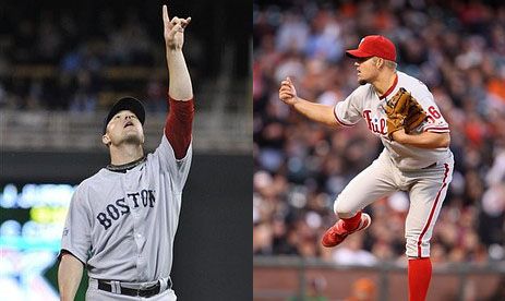 Jon Lester (L), Joe Blanton (R)