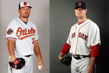 Jon Lester (L), Dana Eveland (R)