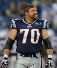 Logan Mankins #70 of the New England Patriots completes a drill before a game with the New York Giants at Gillette Stadium on September 1, 2011 in Foxboro, Massachusetts.