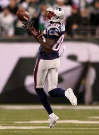 Chad Ochocinco #85 of the New England Patriots catches a pass against the New York Jets at MetLife Stadium on November 13, 2011 in East Rutherford, New Jersey. 