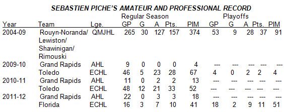 SEBASTIEN PICHE’S AMATEUR AND PROFESSIONAL RECORD