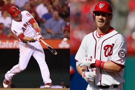 Mike Trout (L), Bryce Harper (R)