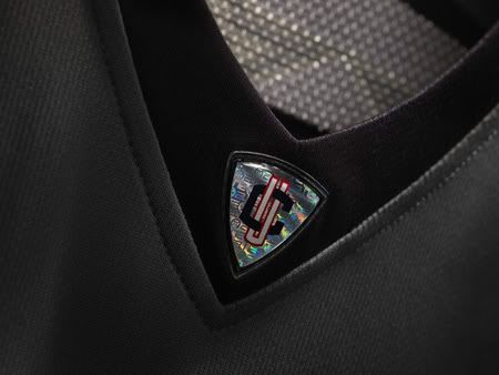 Neck Detail of UConn Men's Nike Hyper Elite Platinum uniform
