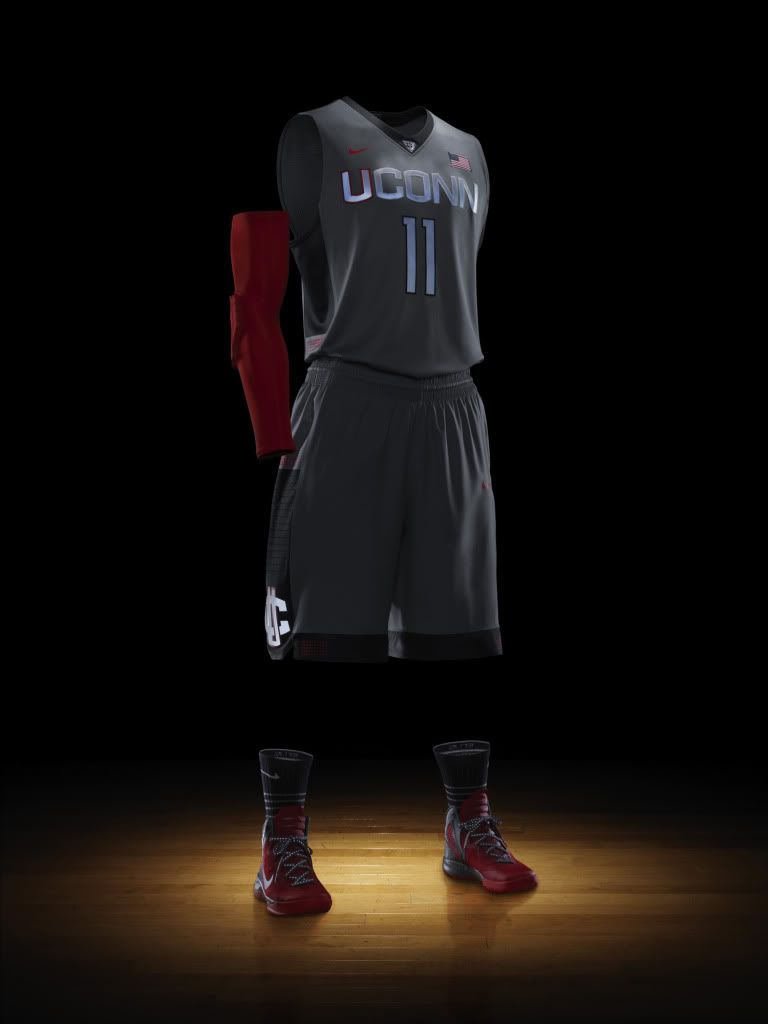 UConn Huskies men's basketball Nike Hyper Elite Platinum uniforms