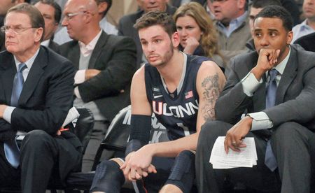  UConn's Enosch Wolf appears dejected at Madison Square Garden Wednesday night. 