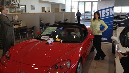 Jenny Dell modeling with the Corvette