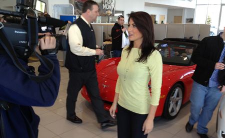 Jenny Dell being interviewed by WFSB