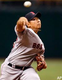 Daisuke Matsuzaka picked his 17th win of the season, which is most for a Japanese-born pitcher in MLB.