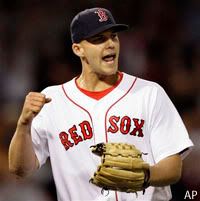 Justin Masterson reacts after Gabe Gross grounded out to end the 8th.