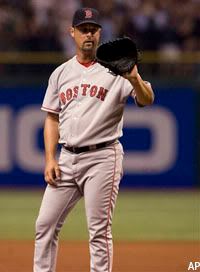 Tim Wakefield was brutal tonight giving up 6 runs in 2 1/3 innings.