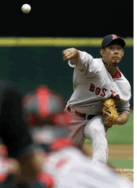 Daisuke Matsuzaka throwing a pitch