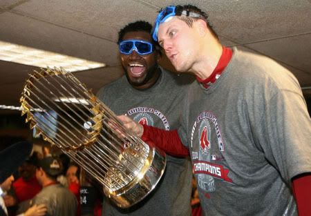Papelbon and Ortiz celebrating
