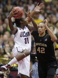 Tina Charles attempts to shoot over Baylor's Brittney Griner -AP Photo