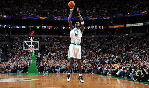 Garnett shoots against the Bulls in the Celtics 96-80 win.  Getty Photo.  
