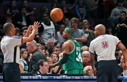 Paul Pierce leaves the court after being ejected - AP Photo