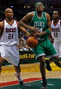  Paul Pierce is striped of the ball by Richard Jefferson.  AP Photo. 