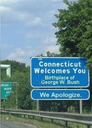 Sign seen entering CT