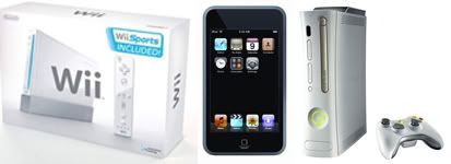 Nintendo Wii, Apple IPod Touch, Microsoft XBOX 360