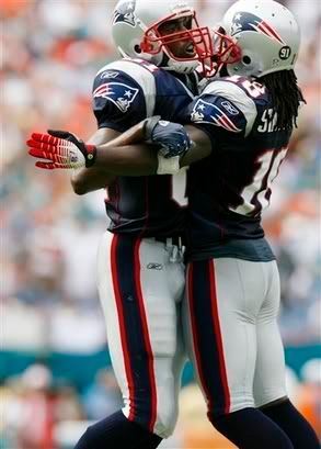 Moss and Stallworth celebrate
