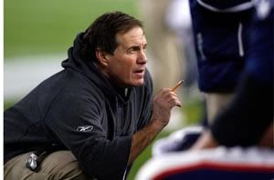 Bill Belichick makes sideline adjustments - Getty Photo