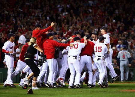 Red Sox celebrating