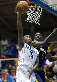 Connecticut's Kemba Walker shoots as La Salle's Kimmani Barrett tries to block, during a game in the Paradise Jam basketball tournament, in Charlotte Amalie, St. Thomas, U.S. Virgin Islands, Friday, Nov. 21, 2008. - AP Photo