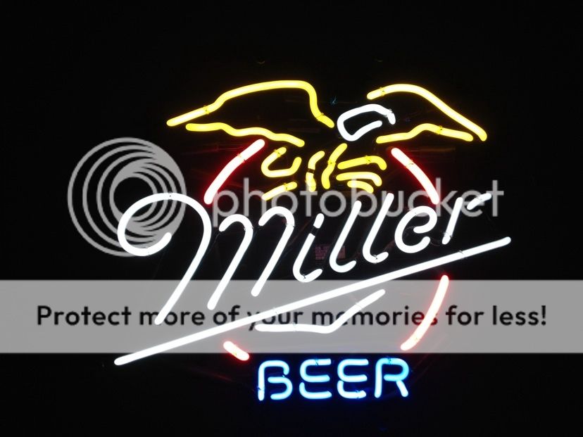 neon signs beer metal miller dog eagle