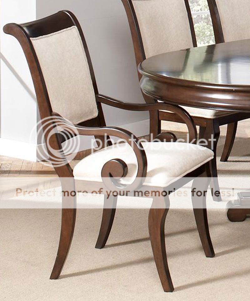 Prescott 7pcs Traditional Cherry Brown Round Oval Dining Room Table Chairs Set