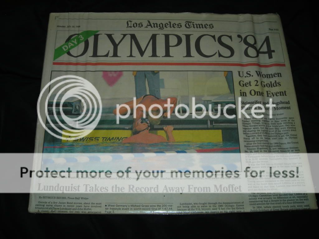 The newspaper is dated July 30, 1984. The paper was shrinkwrapped as 