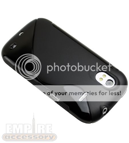 BLACK Gel TPU S Line Hybrid Cover Case Skin For T Mobile HTC Amaze 4G 