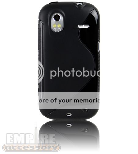 BLACK Gel TPU S Line Hybrid Cover Case Skin For T Mobile HTC Amaze 4G 