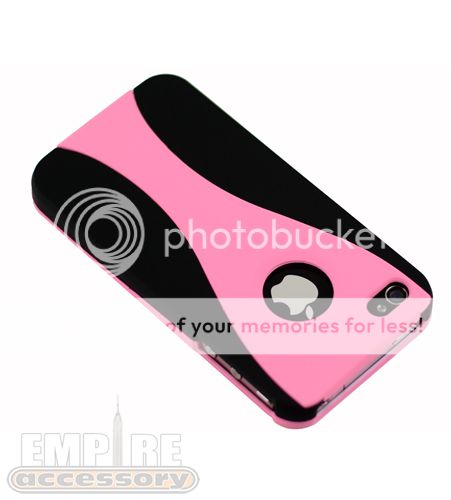 DELUXE PINK 3 PC HARD CASE COVER FOR APPLE IPHONE 4G 4S  