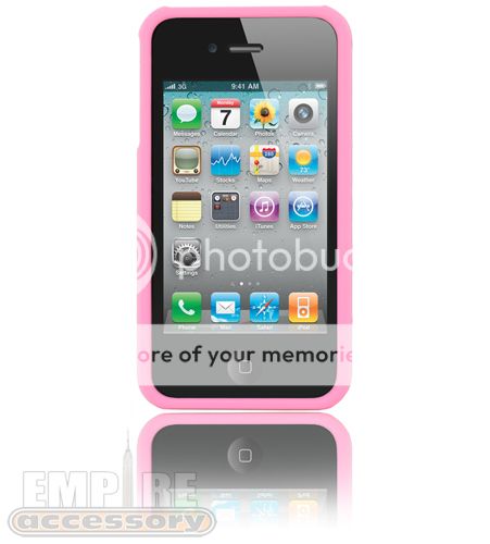 DELUXE PINK 3 PC HARD CASE COVER FOR APPLE IPHONE 4G 4S  