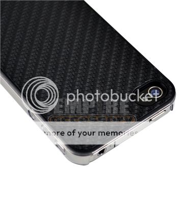 BLACK ULTRA SLIM CARBON FIBER HARD CASE COVER iPHONE 4G 4S  