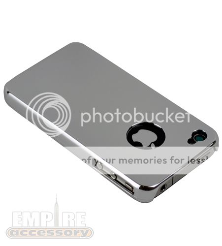 SILVER CHROME ULTRA THIN SLIM HARD CASE COVER for iPhone 4 4S Att 