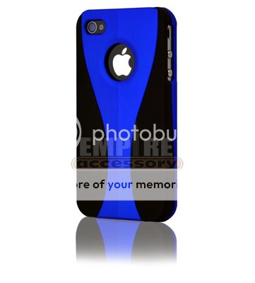 New Blue Black 3 Piece Hard Case Cover iPhone 4 4S w/ Screen 