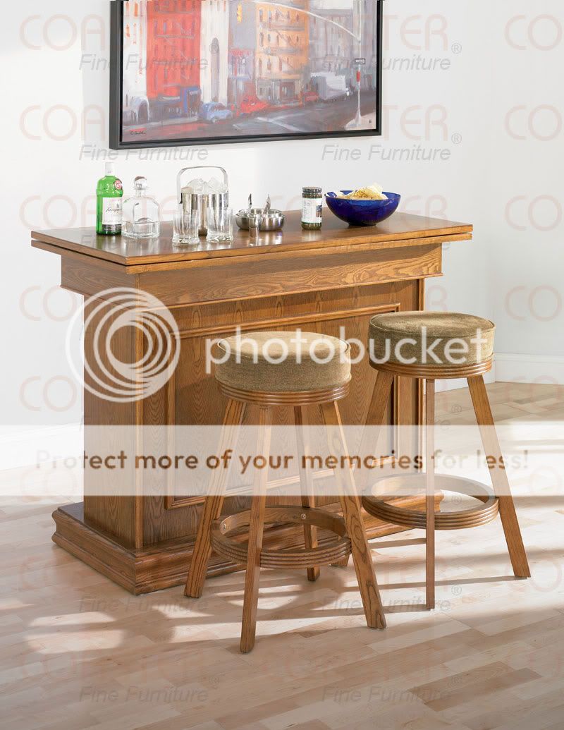 Bar Unit Table in Oak and Cherry Finish with Game Board