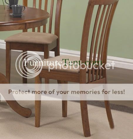5pc Pedestal Round Wood Dining Table Set with Chair in Oak Finish